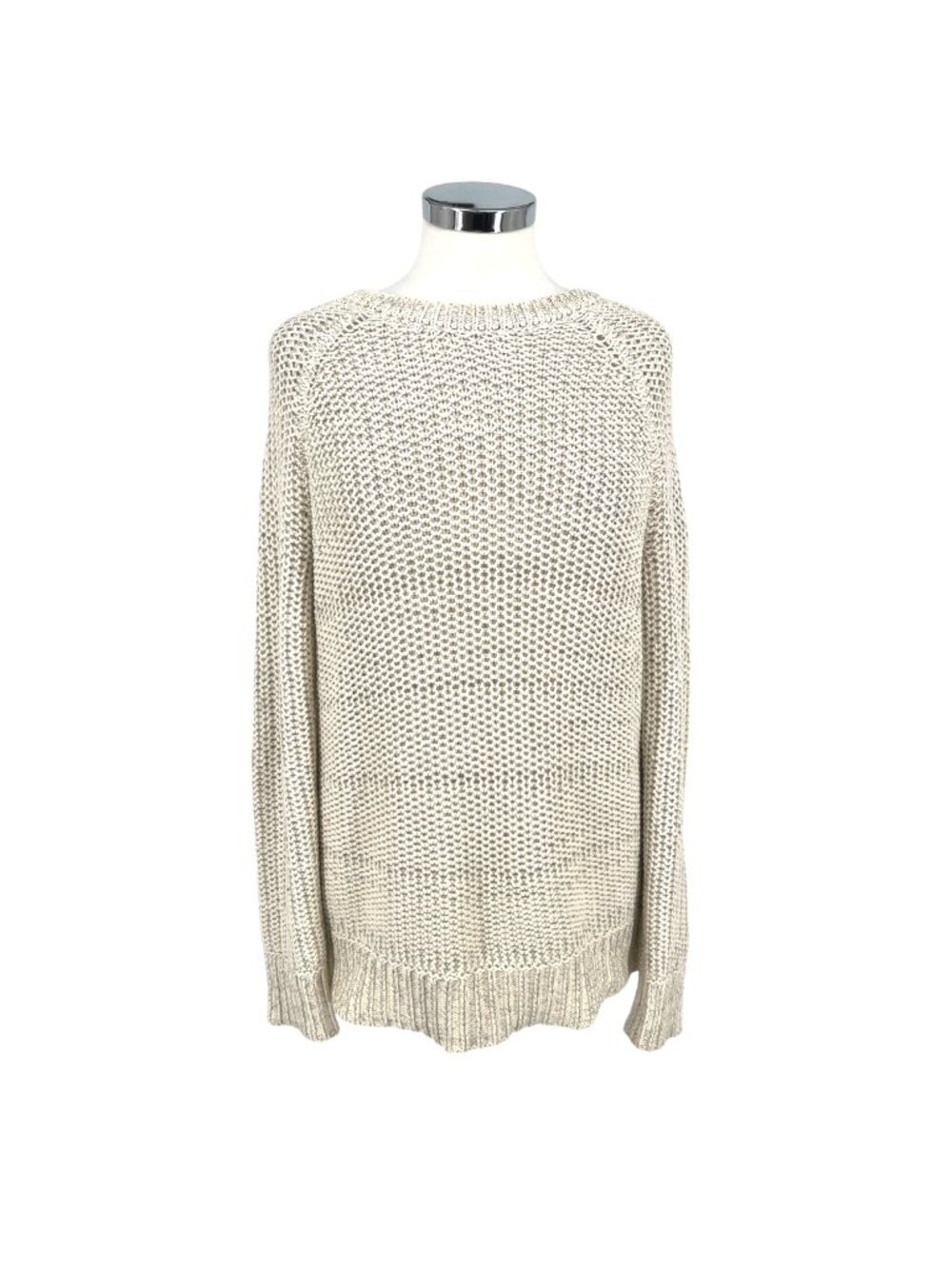 Vince Raglan Crewneck Sweater Marled Ivory Cream Size Small Quiet Luxury